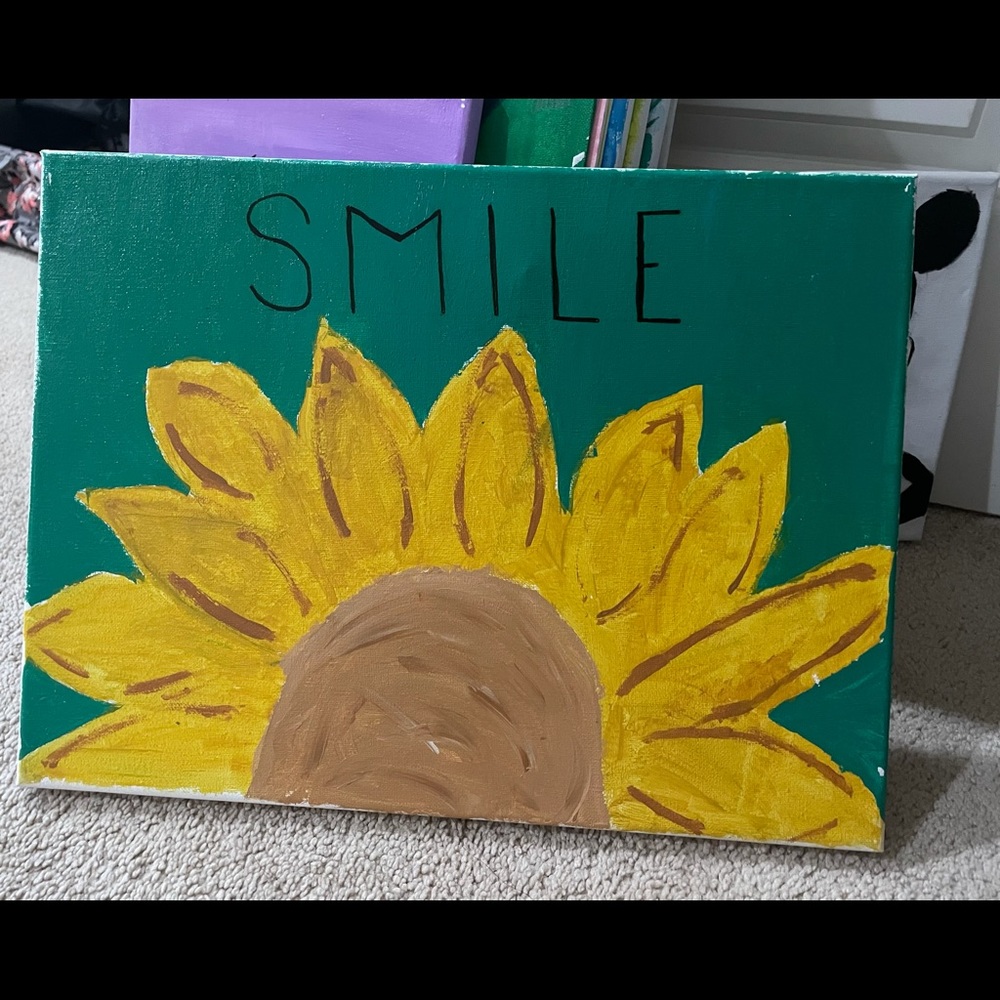 Smile sunflower painting